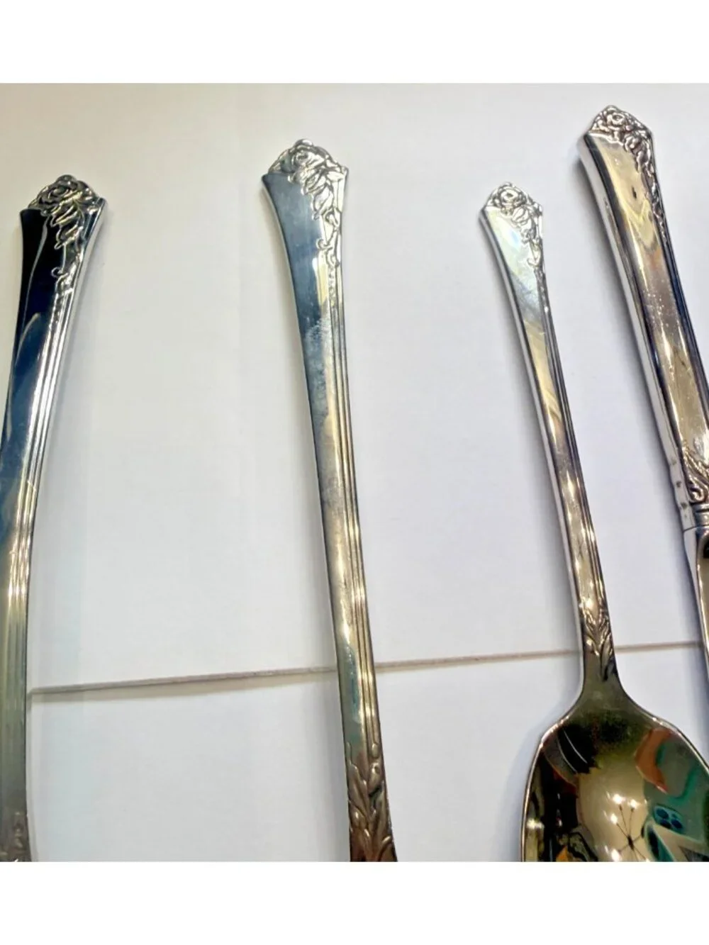 Oneida Cube Damask Rose Stainless Flatware Serving Set‎ Of 6